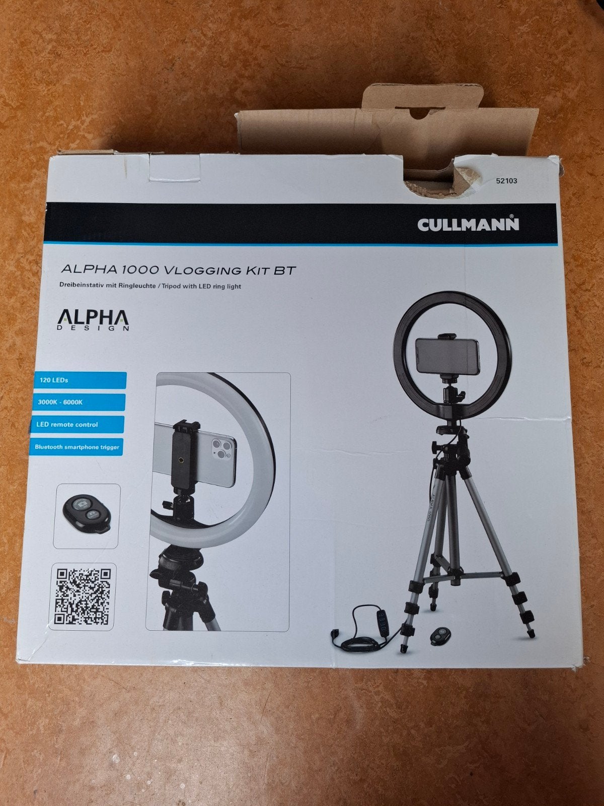 Cullmann Alpha 1000 Vlogging Kit BT met statief en ringlicht, Overige merken, Statief, Ophalen, Nieuw