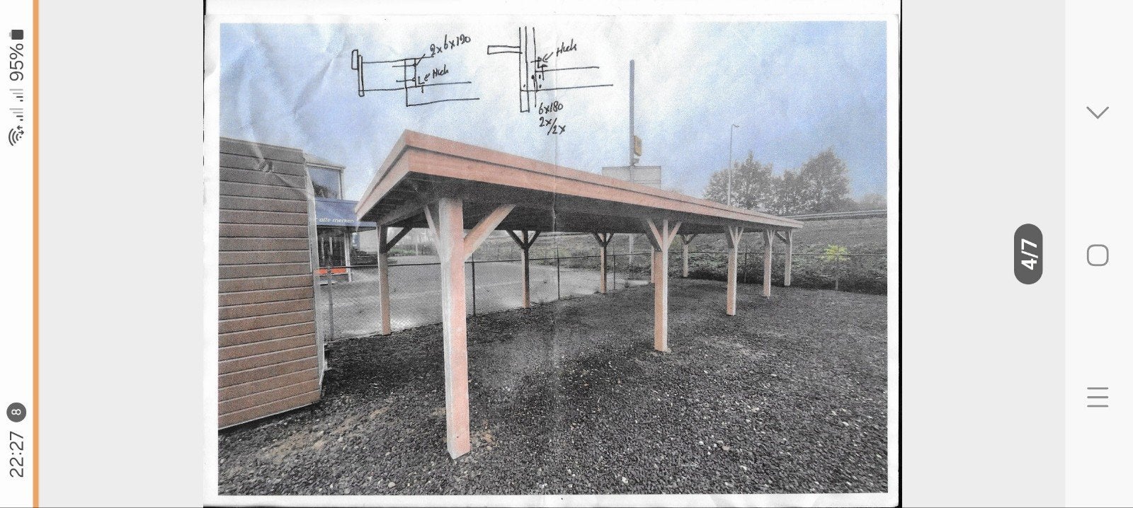 Douglas houten overkapping 15 x 5 meter – bouwpakket, Tuin en Terras, Ophalen, Nieuw, Overige typen