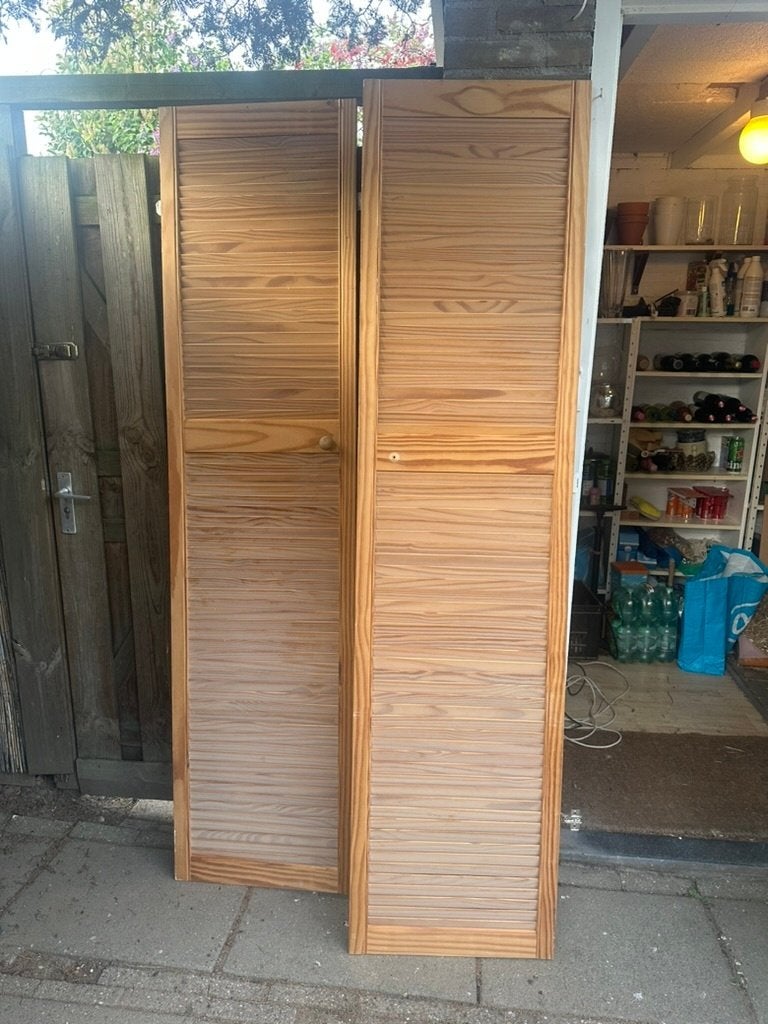 Vintage originele Louvre kastdeuren set – brocante, Ophalen, Gebruikt, Minder dan 80 cm, Binnendeur