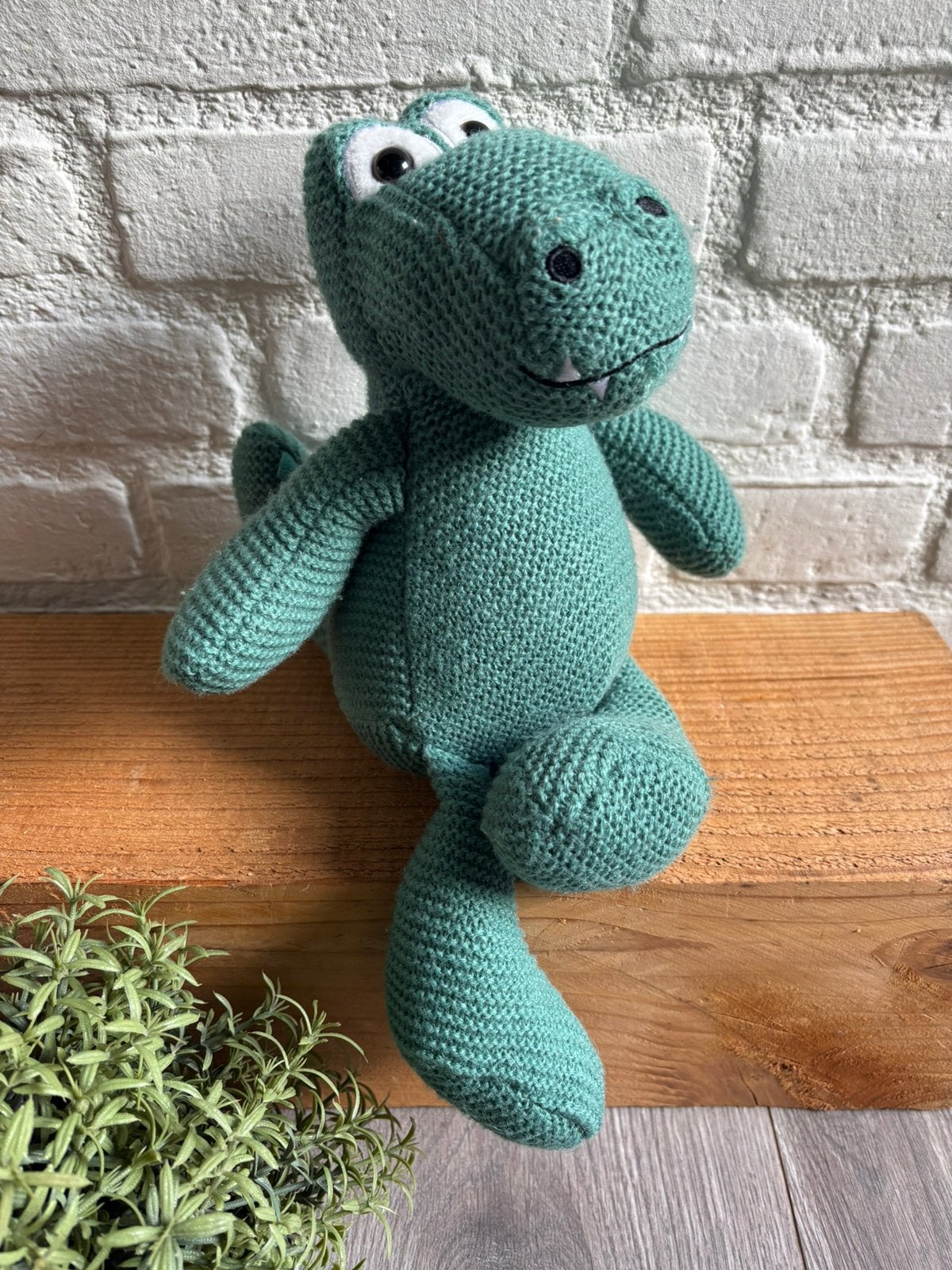 HEMA; GEBREIDE GROENEN KROKODIL KNUFFEL 21 CM, Hema, Groen, Overige karakters, Overige typen