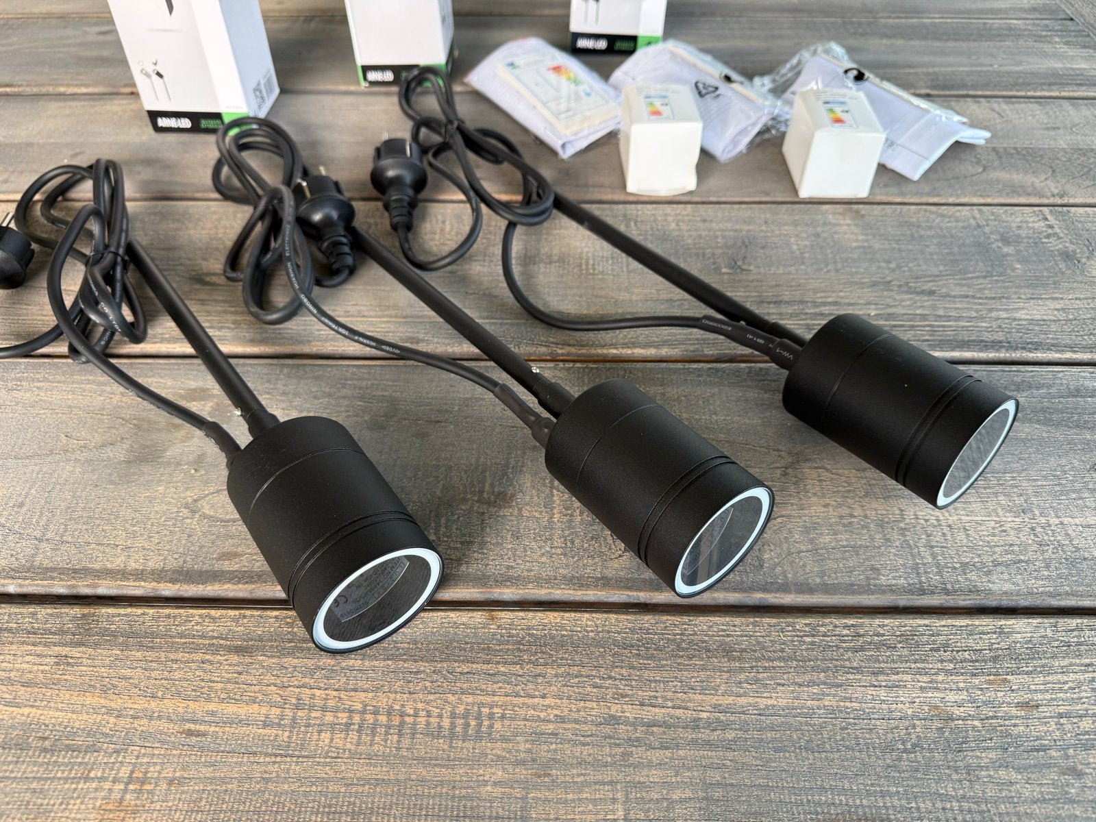 3x Lucide Arne Prikspot 220V - Zwart LED Buitenverlichting, Minder dan 50 watt, Ophalen of Verzenden, Netvoeding, Spots