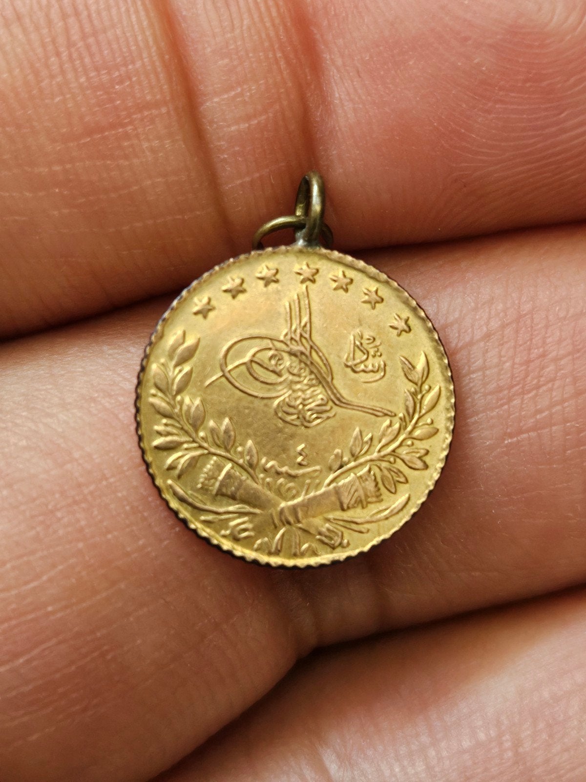 Ottomaanse turkije turkse  munt hanger Vintage geen gouden, Sieraden, Tassen en Uiterlijk, Met hanger, Gebruikt, Ophalen of Verzenden