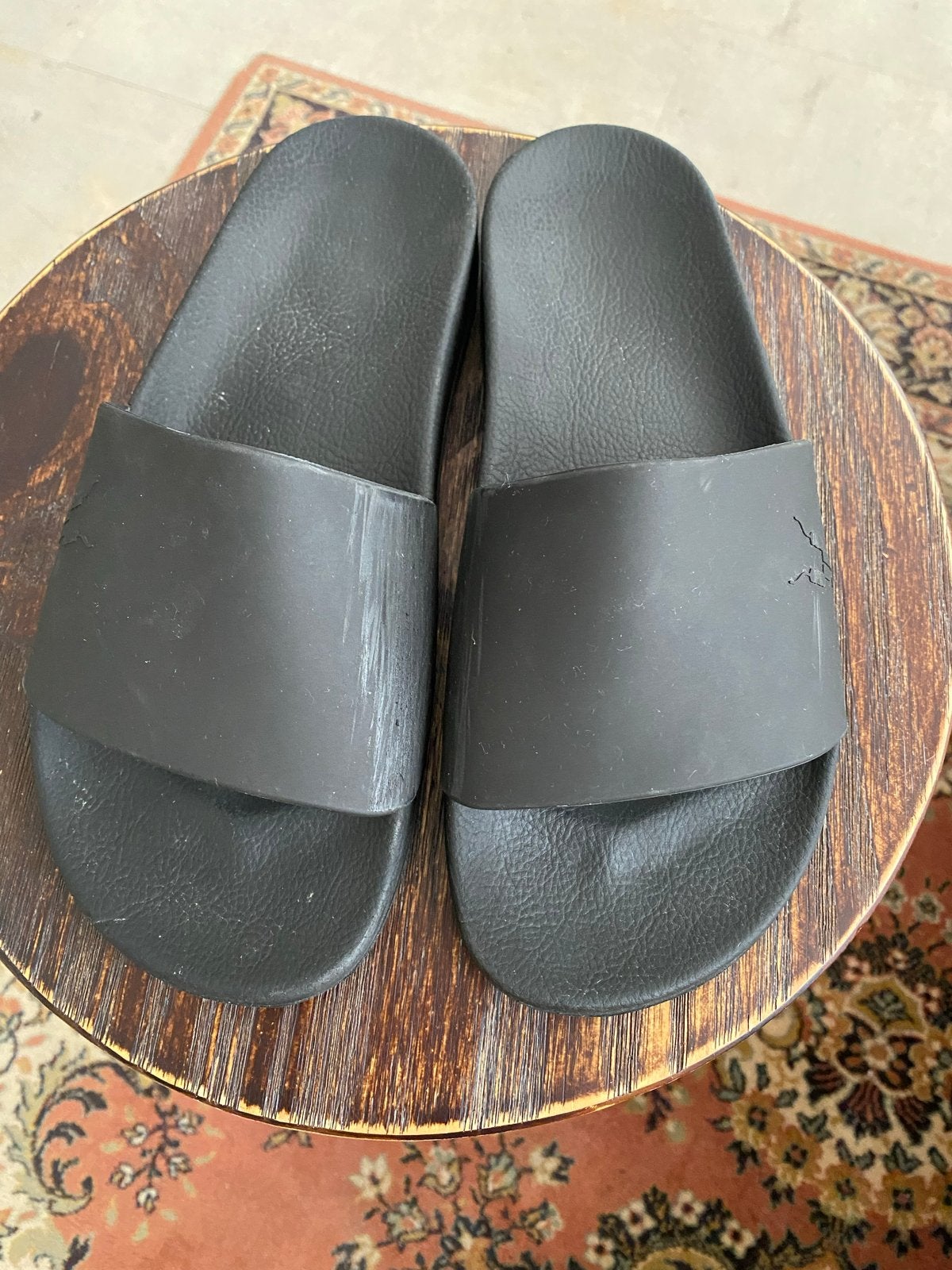 Rick Owens DRKSHDW Rubber Slides - Maat 39, Kleding | Heren, Slippers, Zwart, Ophalen of Verzenden, Gedragen