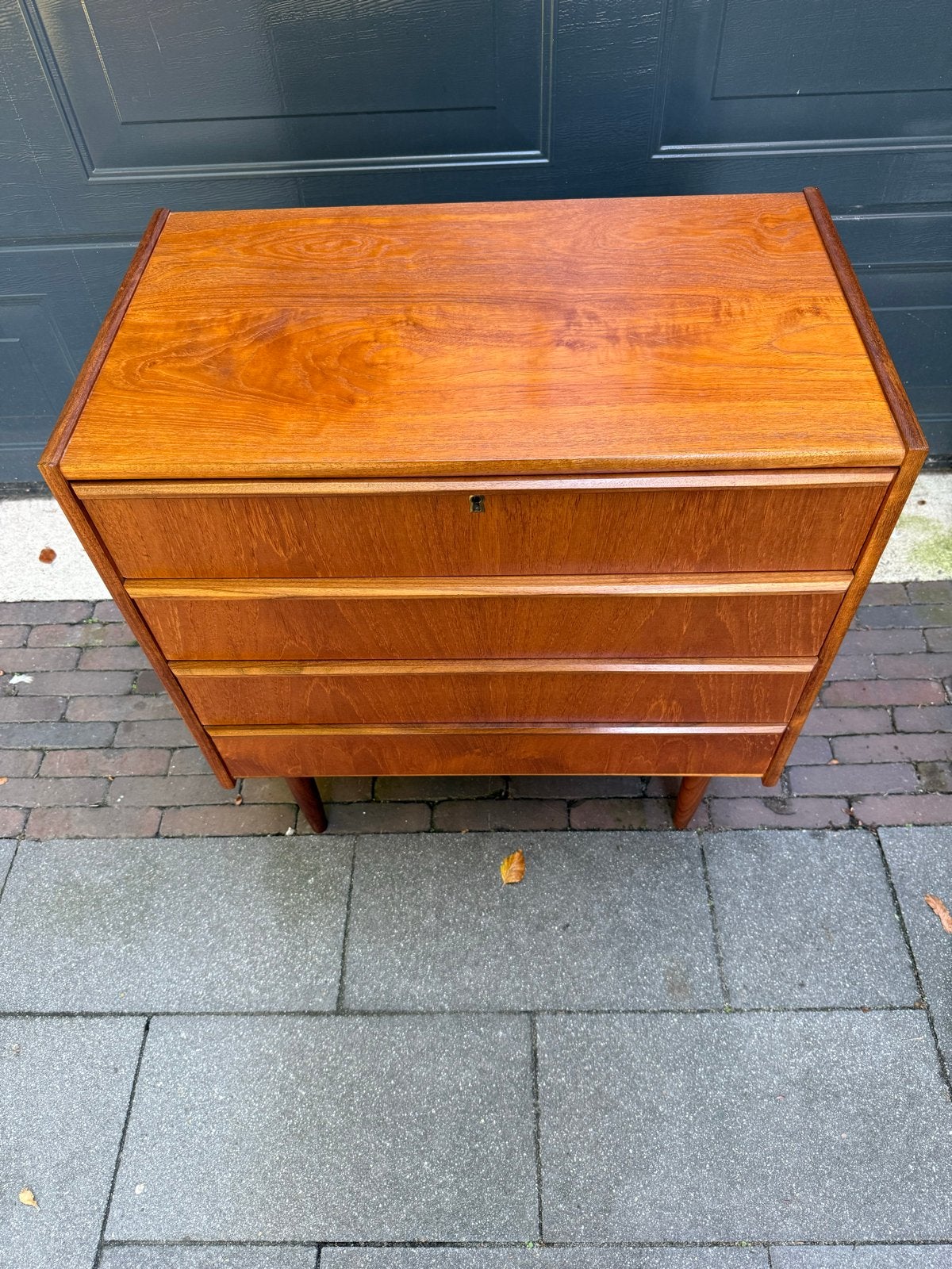 Scandinavische Teak Ladenskast - 76x70x39 cm, Ophalen, Gebruikt, Teakhout, 50 tot 100 cm
