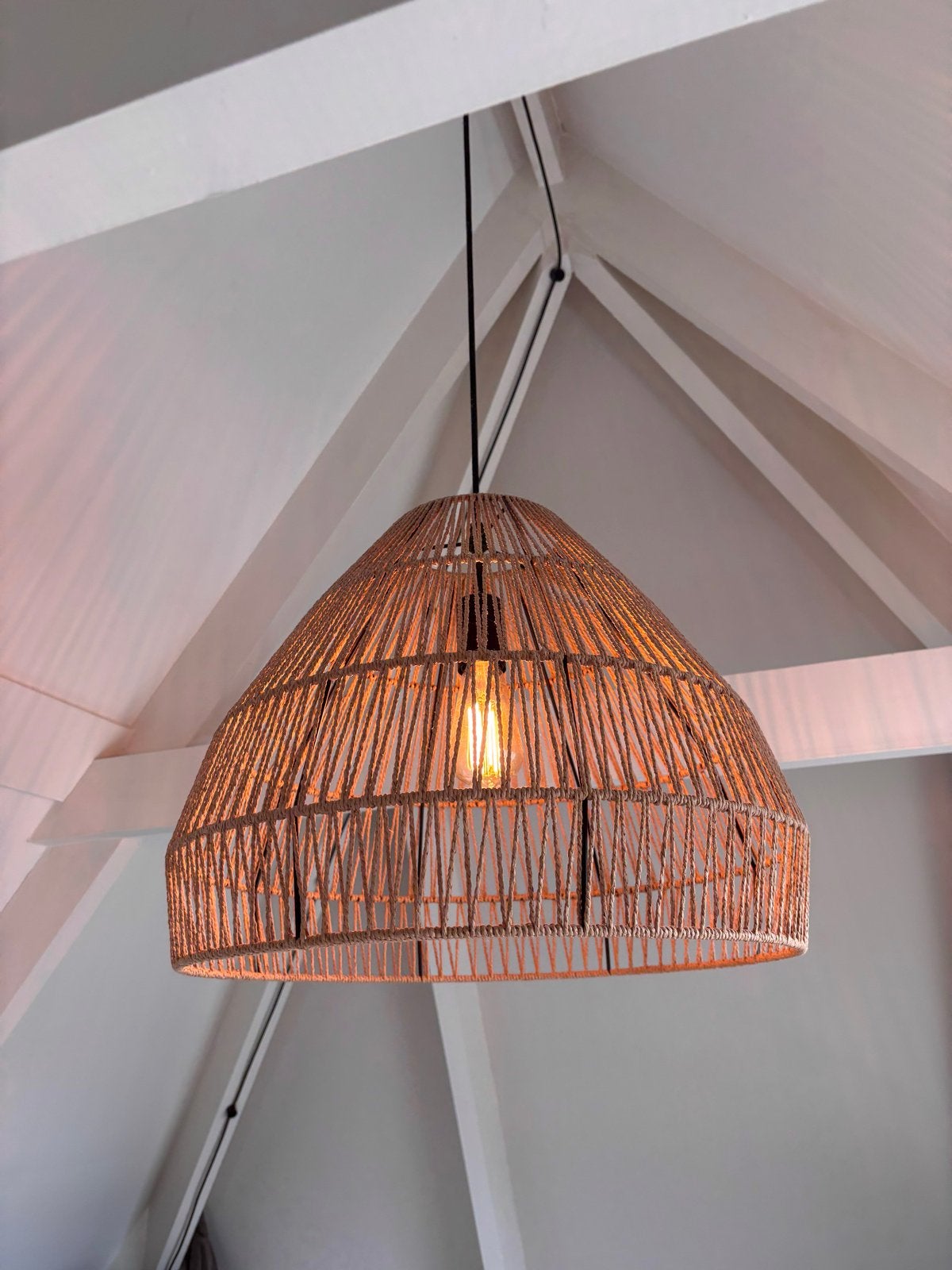 Rotan lampenkap, Ophalen of Verzenden, Gebruikt, Natuurlijk materiaal