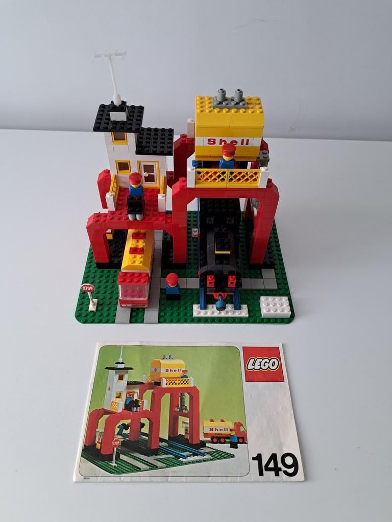 Lego Trein Shell Tankstation Set 149 - Vintage, Lego, Compleet, Ophalen of Verzenden, Complete set