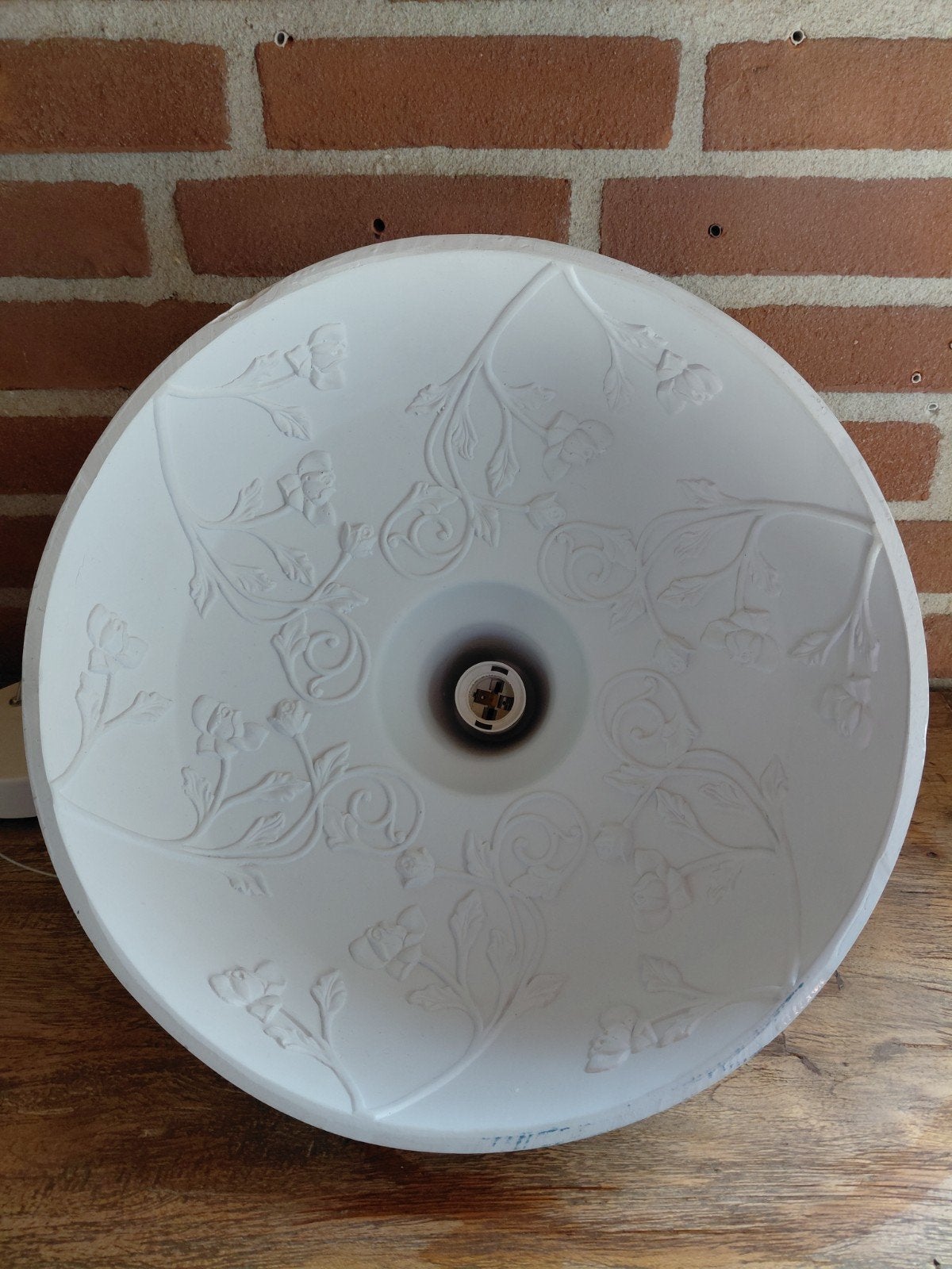 Stenen hanglamp met sierlijk reliëf, Ophalen, Gebruikt, Steen/keramiek