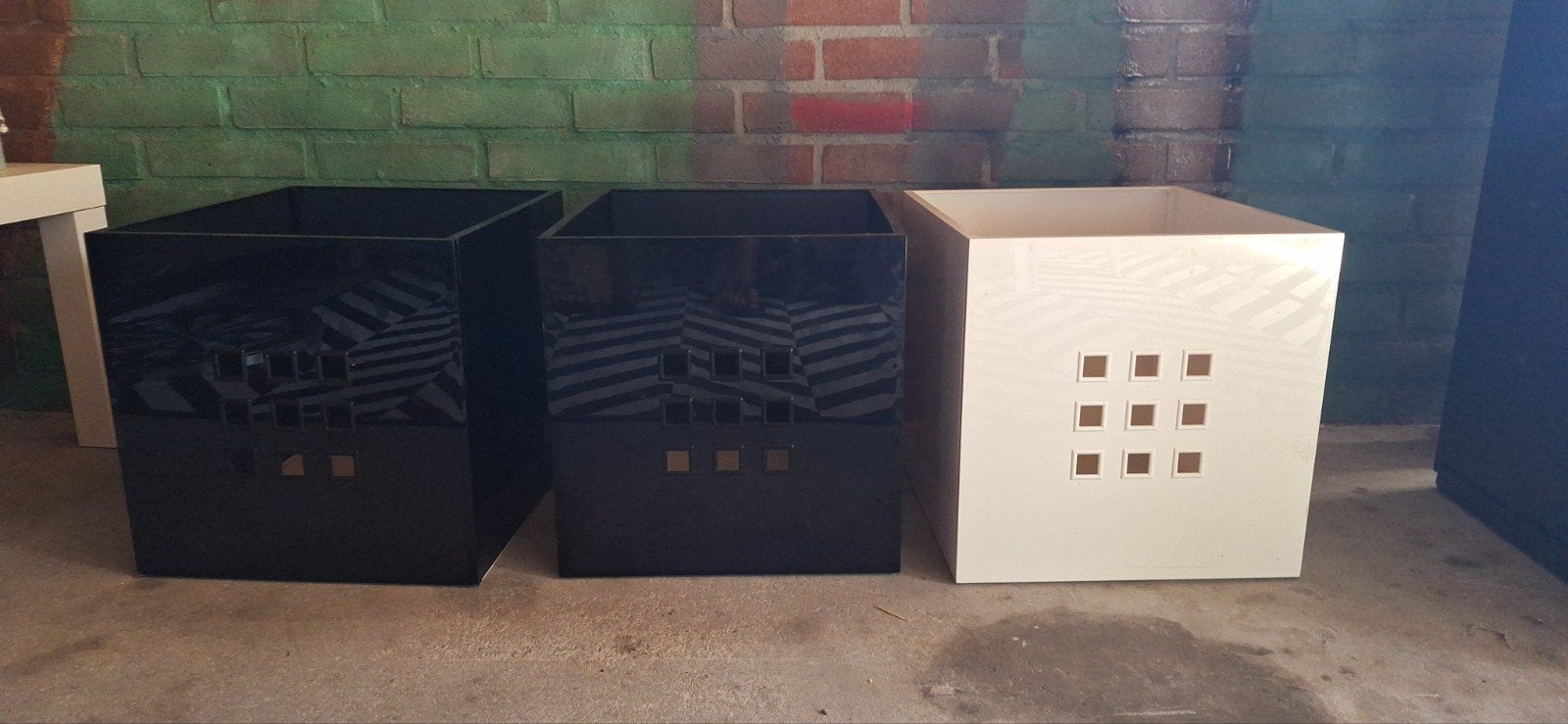 Ikea opbergbakken - Zwart en Wit, Ophalen, Minder dan 50 cm, Gebruikt, Minder dan 50 cm