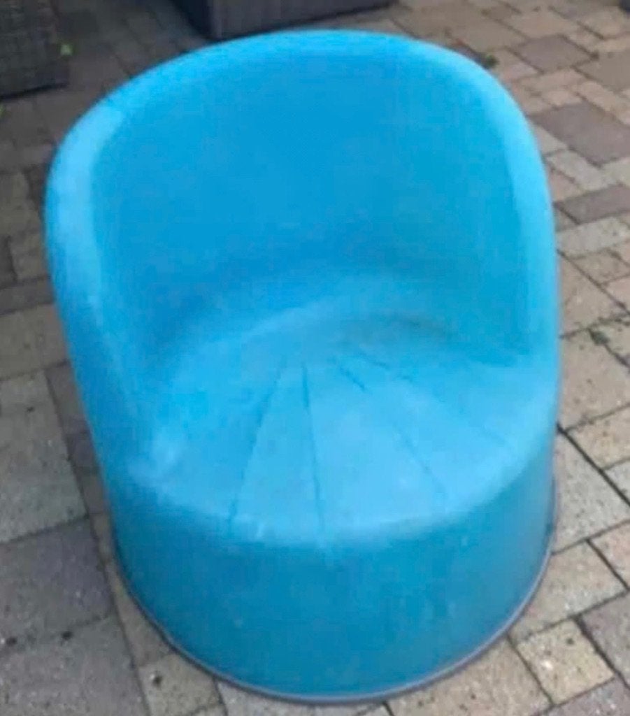 Tuinstoel blauw Ikea, Ophalen, Gebruikt, Kunststof