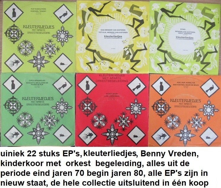 22 EP's/Singles, kinderliedjes en verhaaltjes, jaren 70/80, Cd's en Dvd's, Ophalen of Verzenden, Nieuw in verpakking, 7 inch