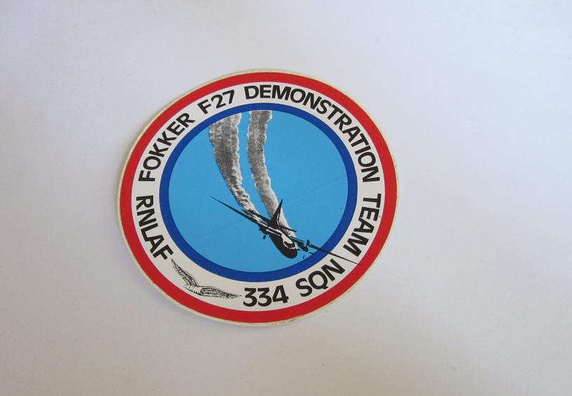 Fokker F27 demonstration team sticker 334 Squadron, Verzenden, Luchtmacht, Nederland, Overige typen
