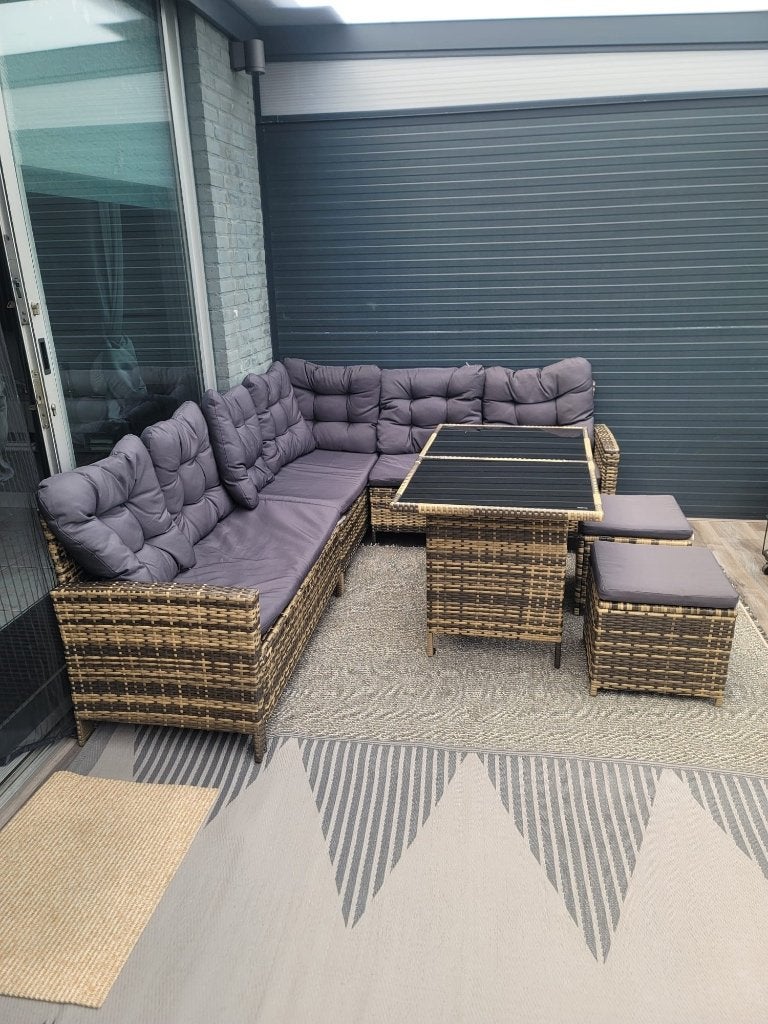 Tuin bankstel, Ophalen, Hoekbank, 75 tot 100 cm, Zo goed als nieuw