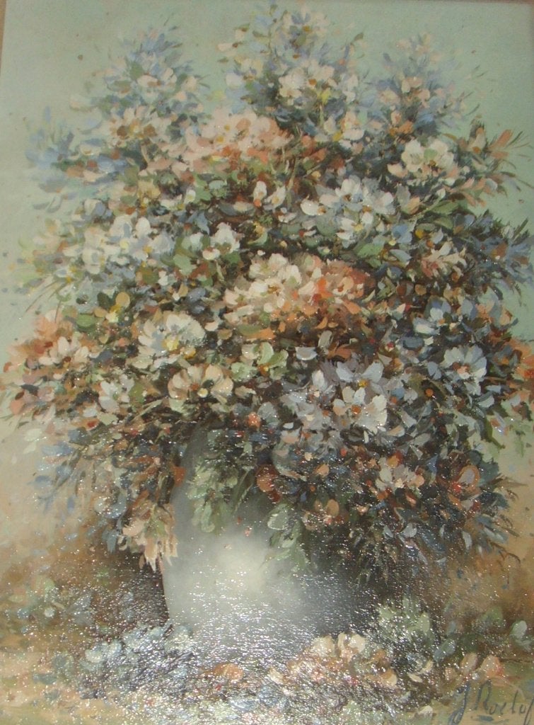 Schilderij Bloemenbos in impressionistische stijl J. Roelofs, Antiek en Kunst, Ophalen of Verzenden
