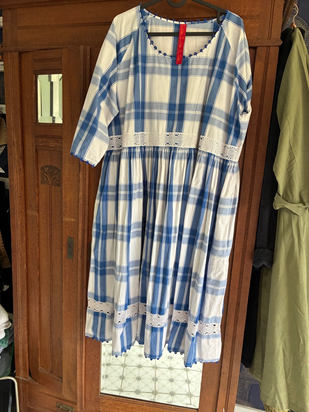 Ewa i Walla  jurk, Ophalen of Verzenden, Zo goed als nieuw, Blauw, Onder de knie
