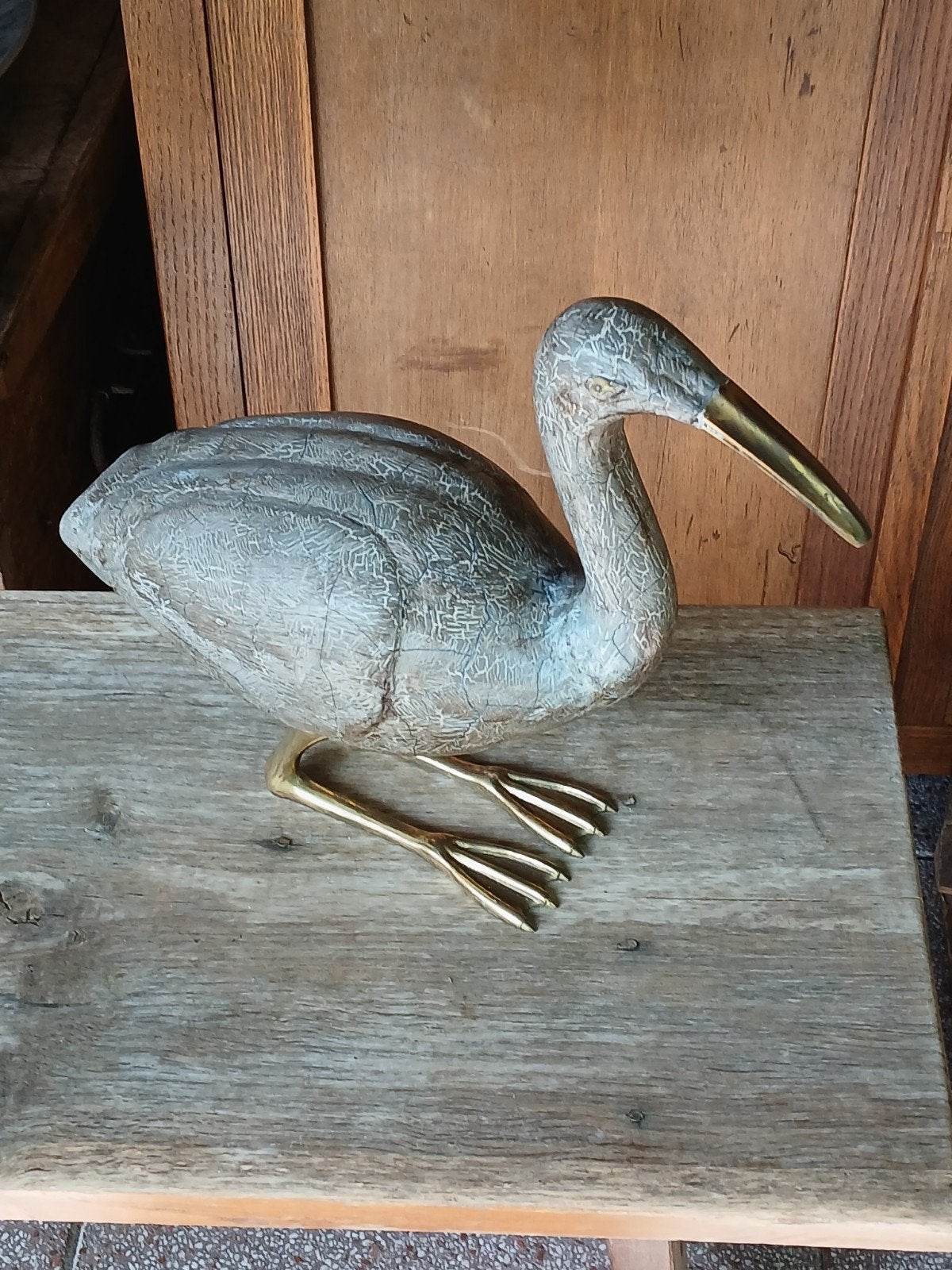 Decoratieve vogel met messing accenten, Ophalen of Verzenden