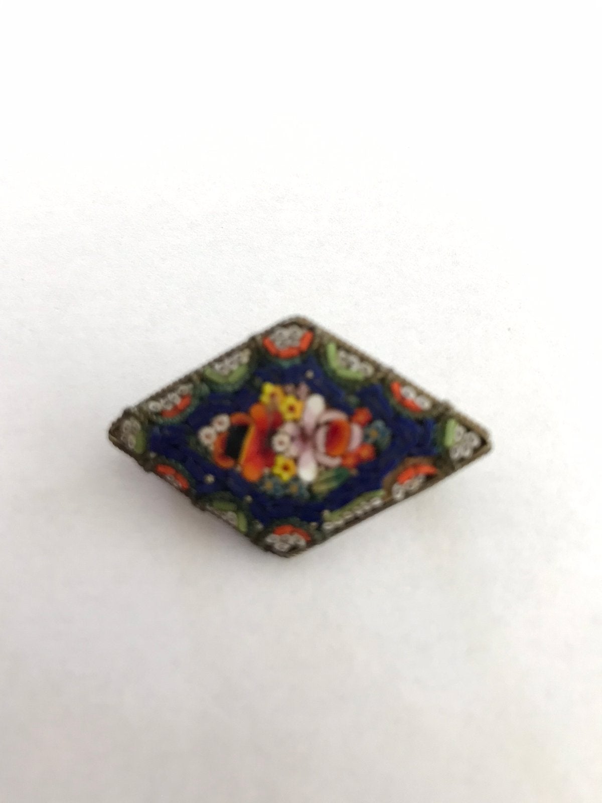 Broche micromozaiek, Ophalen of Verzenden, Gebruikt, Oranje, Overige materialen