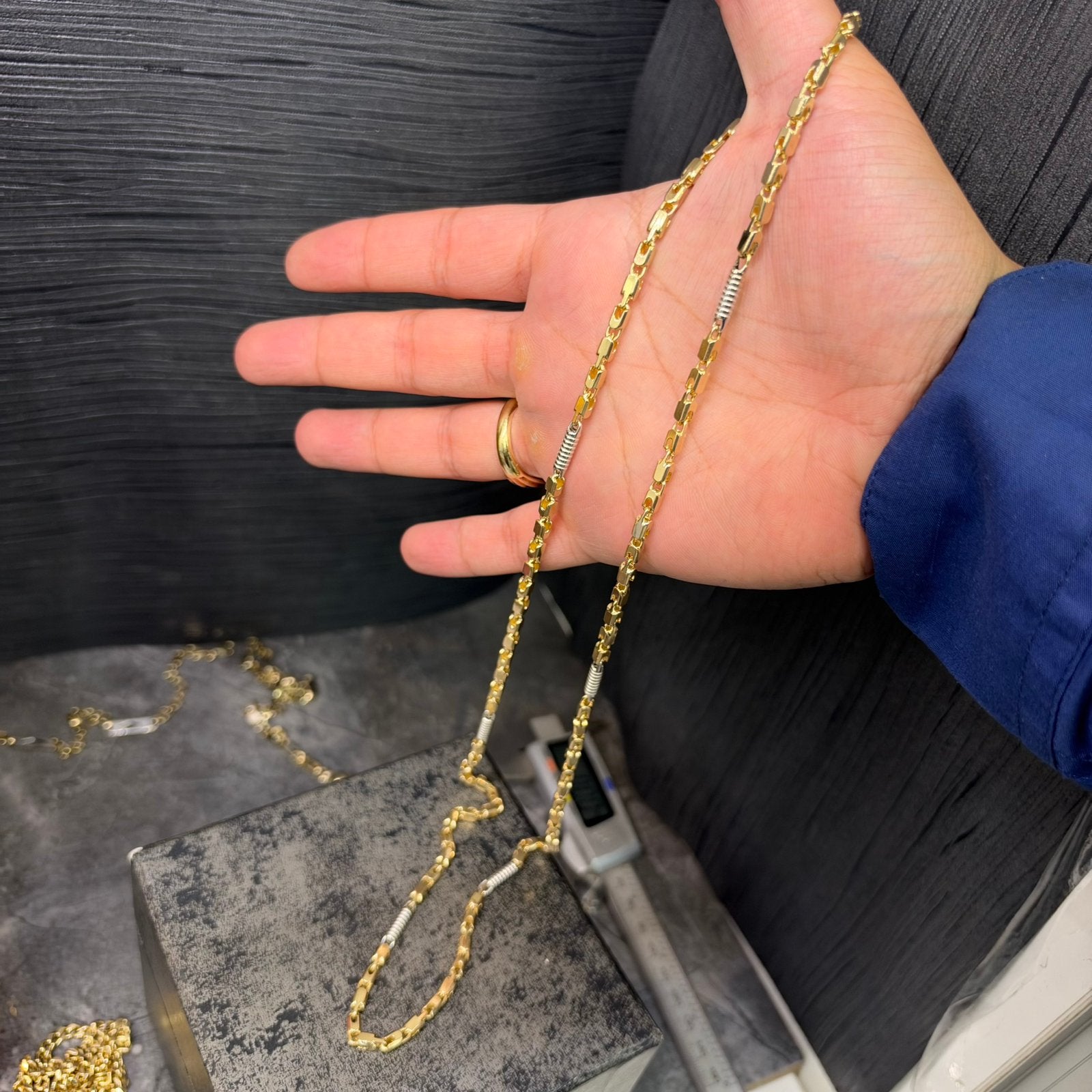 14k gouden ketting 43 gram massief monte carlo schakel, Sieraden, Tassen en Uiterlijk, Ophalen of Verzenden, Zo goed als nieuw
