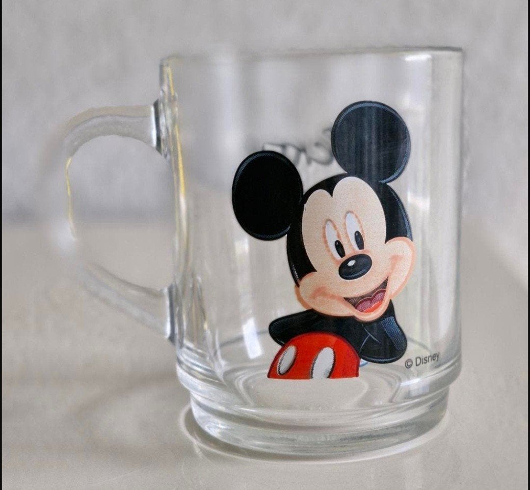Mickey Mouse Theeglas - Leuk voor Disney fans!, Ophalen of Verzenden, Gebruikt, Glas, Glas of Glazen
