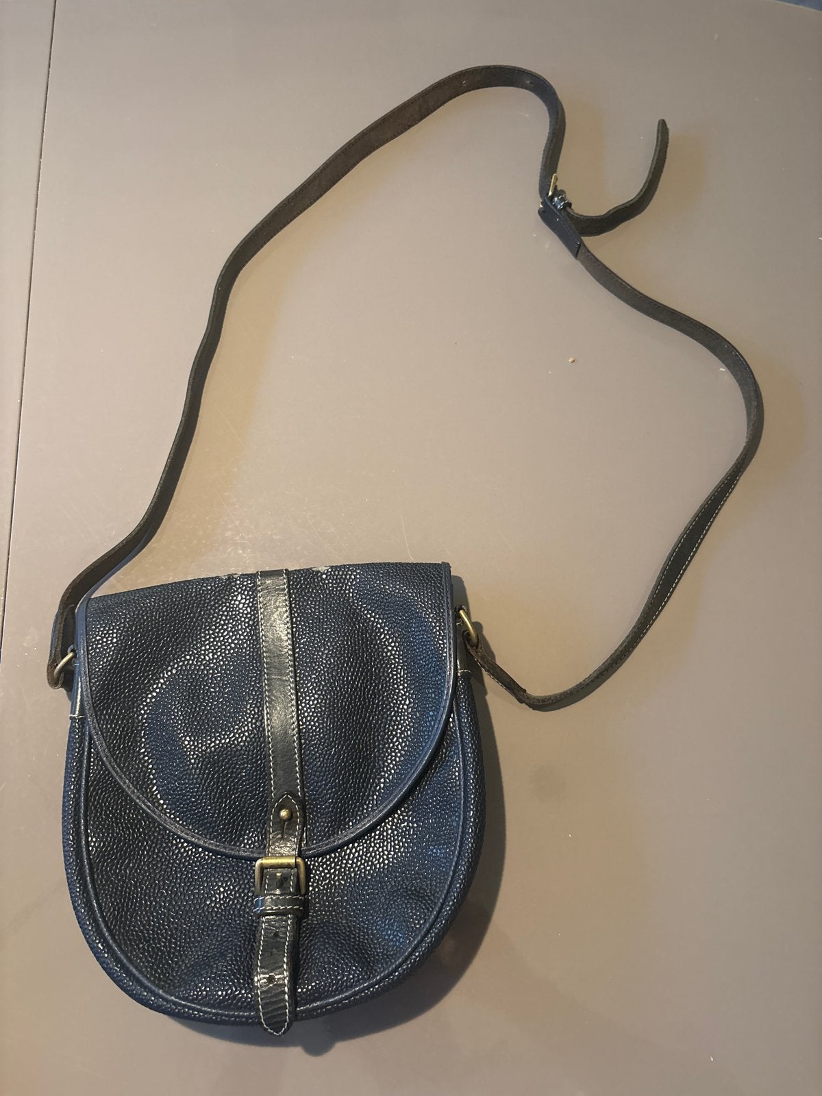 Mulberry Company Schoudertasje - Donkerblauw Leer, Ophalen, Gebruikt, Blauw, Schoudertasje