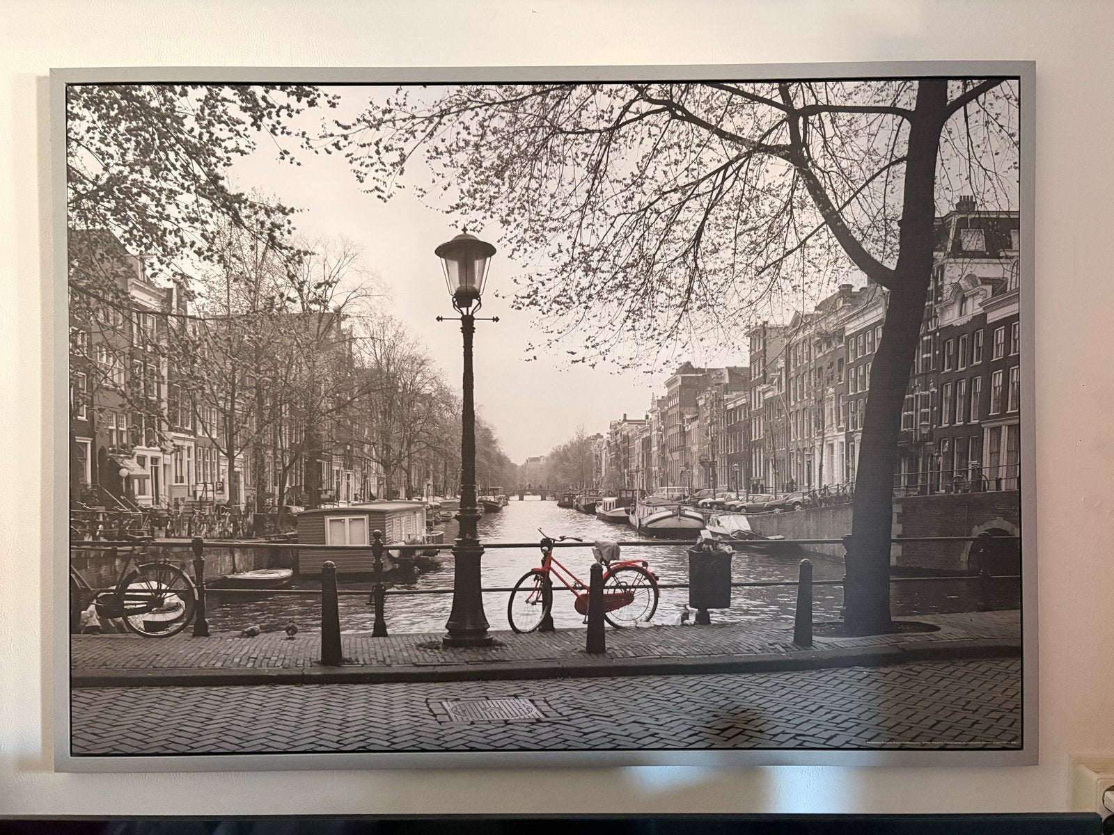 Schilderij Amsterdam gracht met fiets - IKEA, Ophalen, Zo goed als nieuw, Schilderij, 100 tot 125 cm