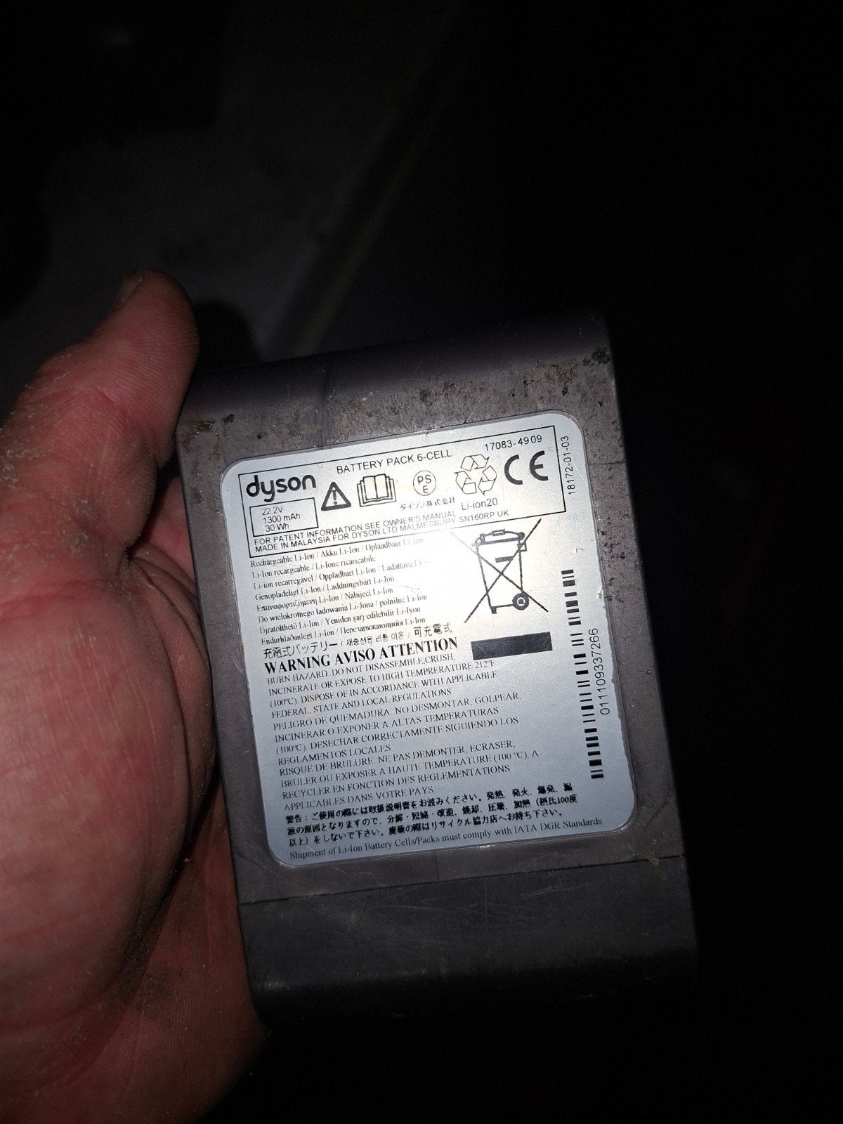 Dyson stofzuiger accu - 6-cell battery pack, Ophalen of Verzenden, Gebruikt