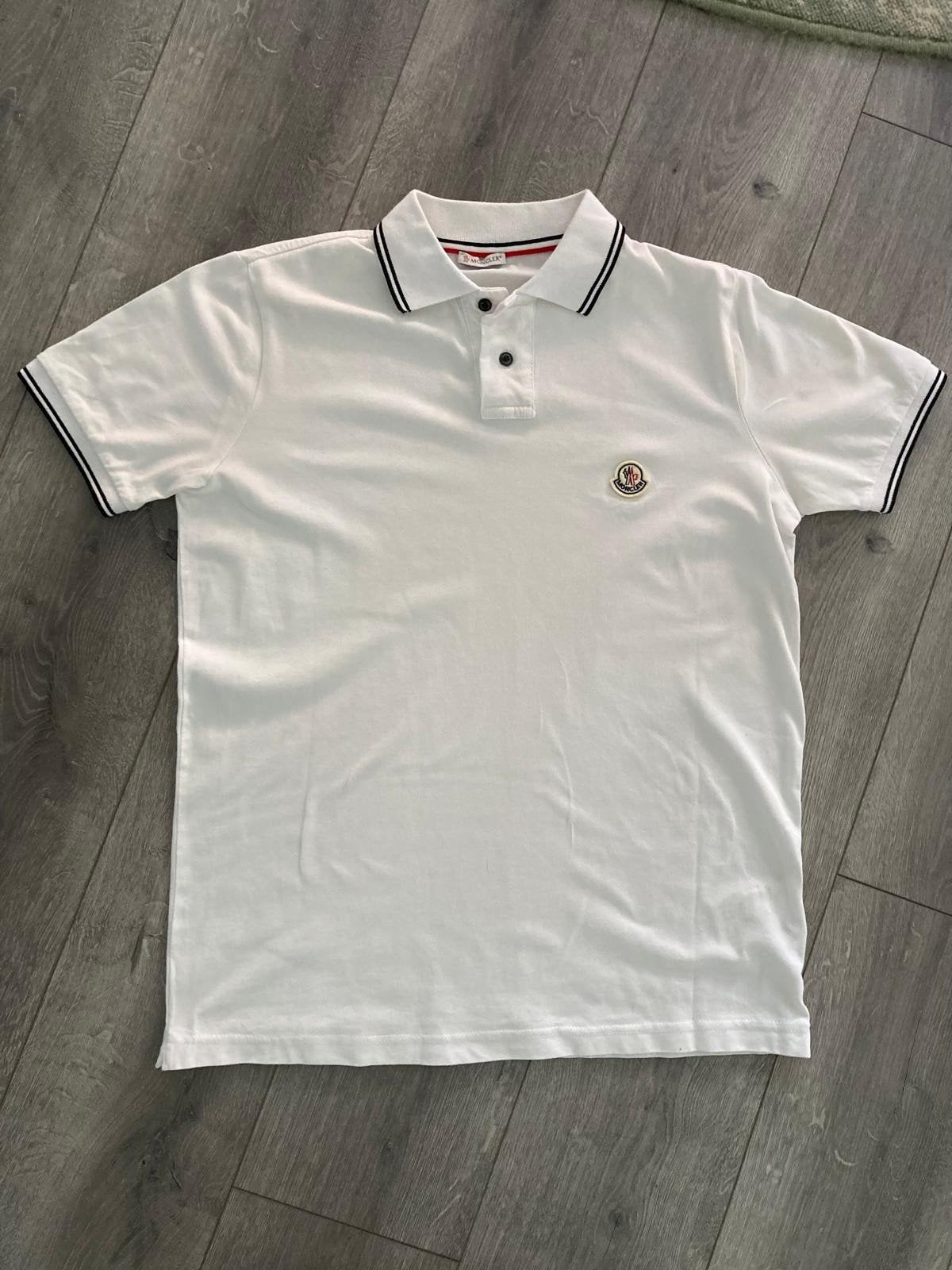 Moncler polo shirt maat M, Moncler, Maat 48/50 (M), Wit, Ophalen of Verzenden