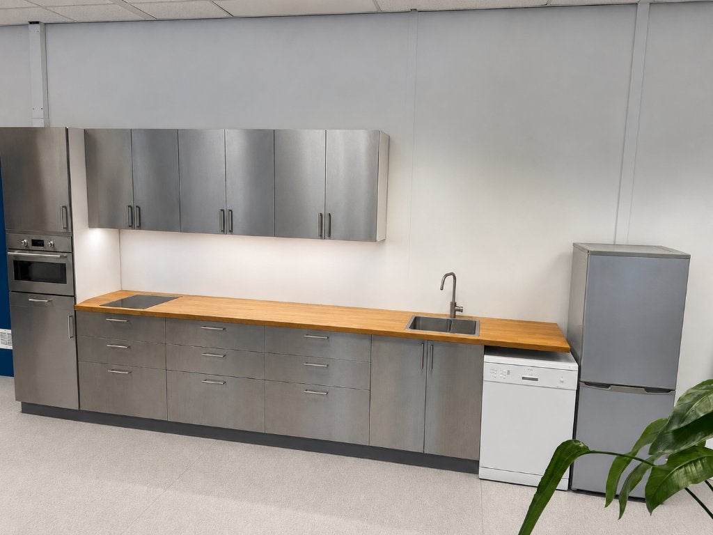 industriële RVS Ikea keuken voor chef-koks, i.g.st., Huis en Inrichting, Keuken | Complete keukens, Ophalen, Gebruikt, Overige kleuren