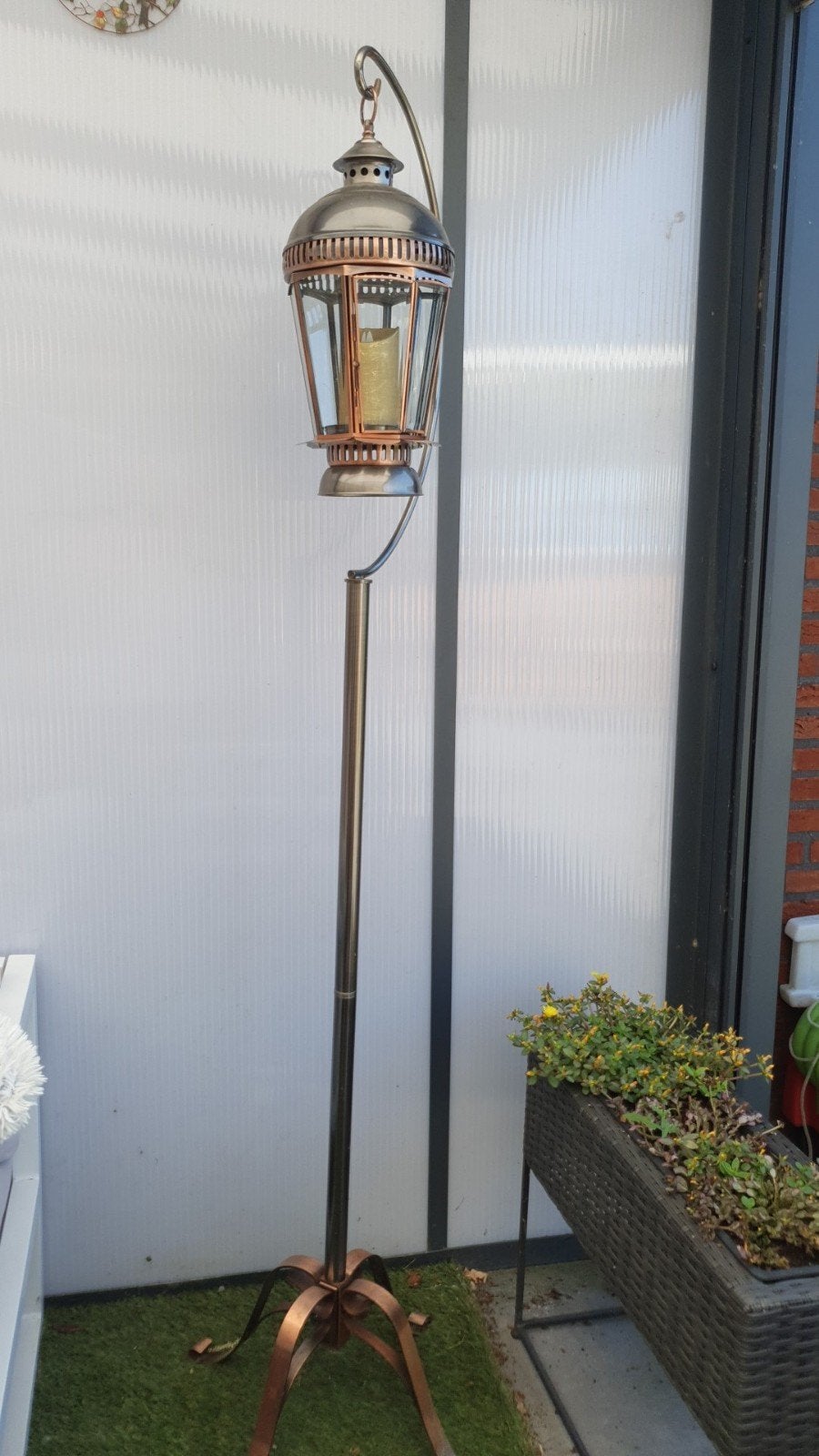 grote lantaarn incl paal, Tuin en Terras, Buitenverlichting, Ophalen, Zo goed als nieuw, Netvoeding, Staande lamp