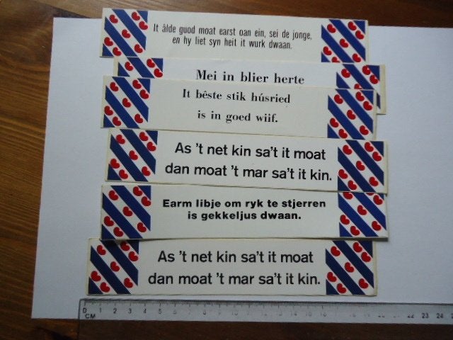 sticker oud FRIESLAND SPREUK tegel retro fun fries frys, Verzenden, Zo goed als nieuw, Bedrijf of Vereniging