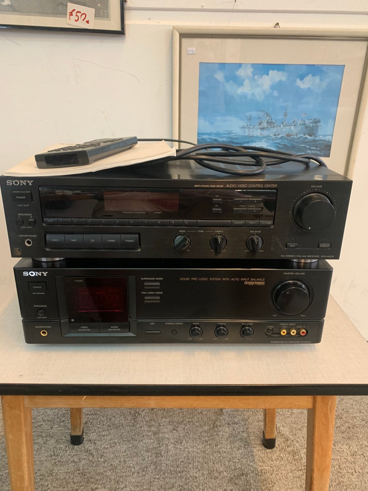 Sony TA-AV570 geïntegreerde AV-versterker., Verzenden, Zo goed als nieuw, 60 tot 120 watt, Sony