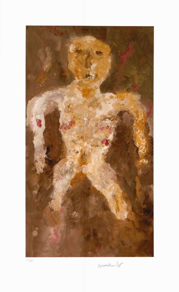 Armando A'dam(1929)Giclee Papier "Gestalte in bruin" Ges Gen, Gesigneerd, Ophalen of Verzenden, Personages en Fantasiefiguren