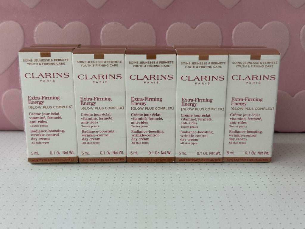 Clarins extra firming energy day cream all skin types 10x5ml, Ophalen of Verzenden, Nieuw, Gehele gezicht, Verzorging