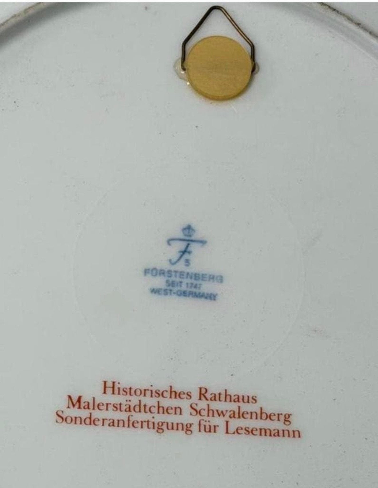 Vintage Fürstenberg Wandbord - Rathaus Schwalenberg Germany, Ophalen of Verzenden