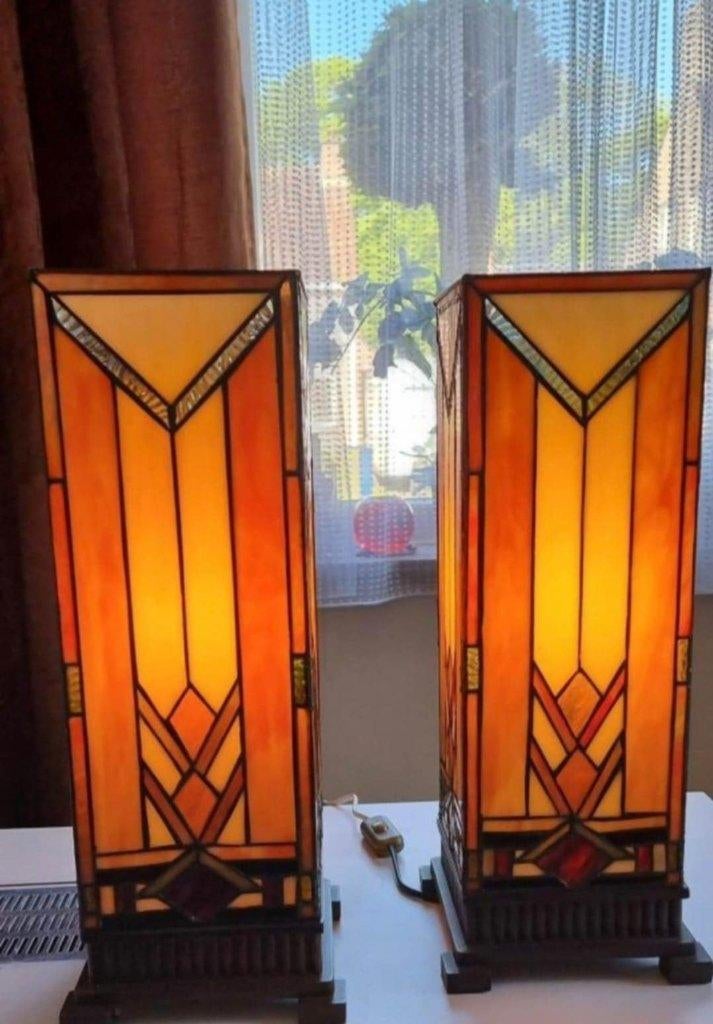 2 x Tafellampen Clayre & Eef Tiffanylampen H - 44 cm, Ophalen of Verzenden