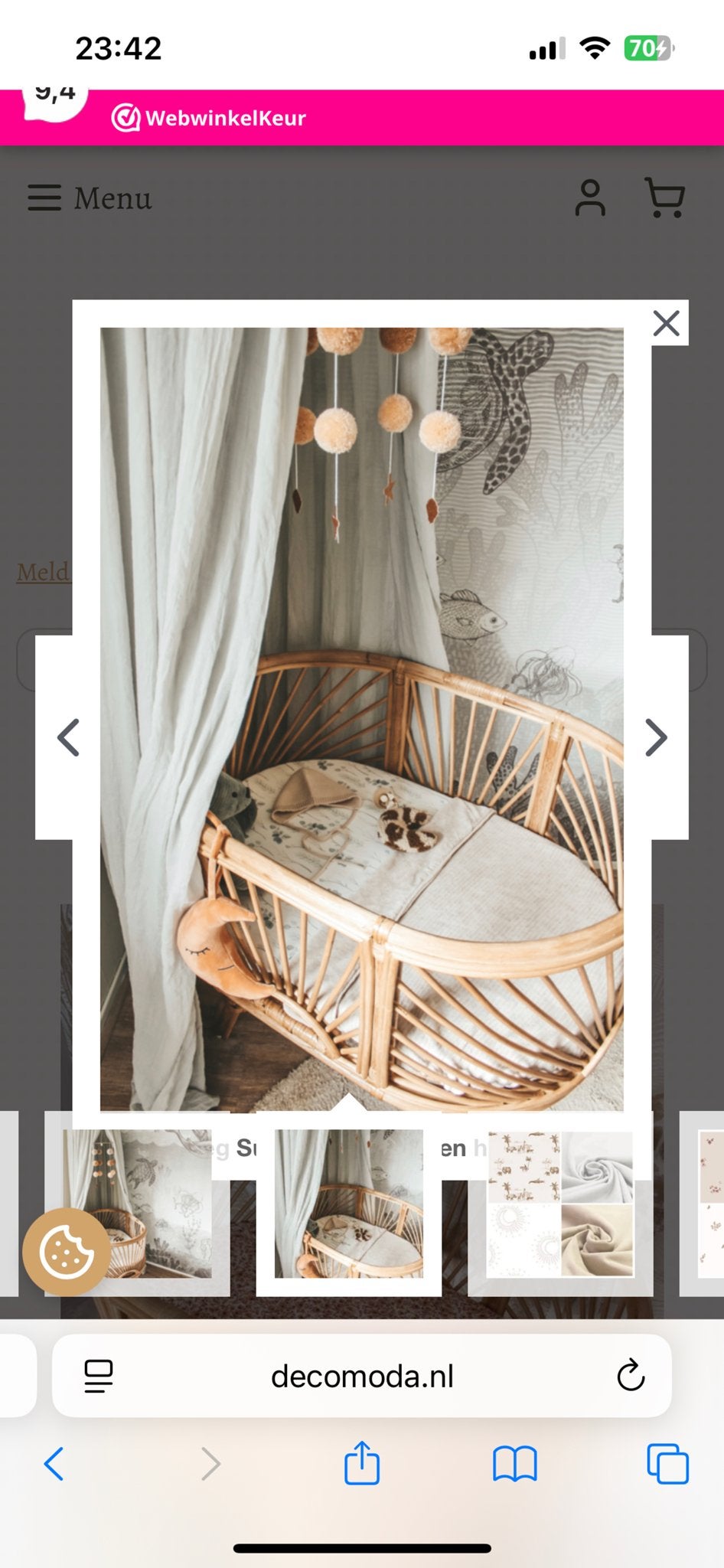 Deco moda rotan wieg, Kinderen en Baby's, Babywiegjes en Ledikanten, Ophalen, Nieuw, Wieg