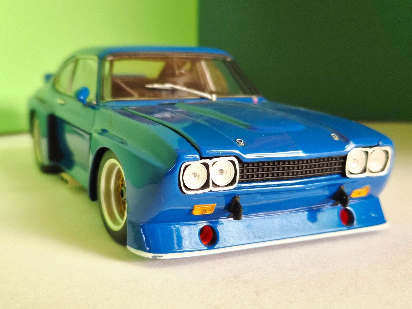 Blauwe Ford Capri, Minichamps 1:18, Ophalen of Verzenden, Gebruikt, Auto, MiniChamps