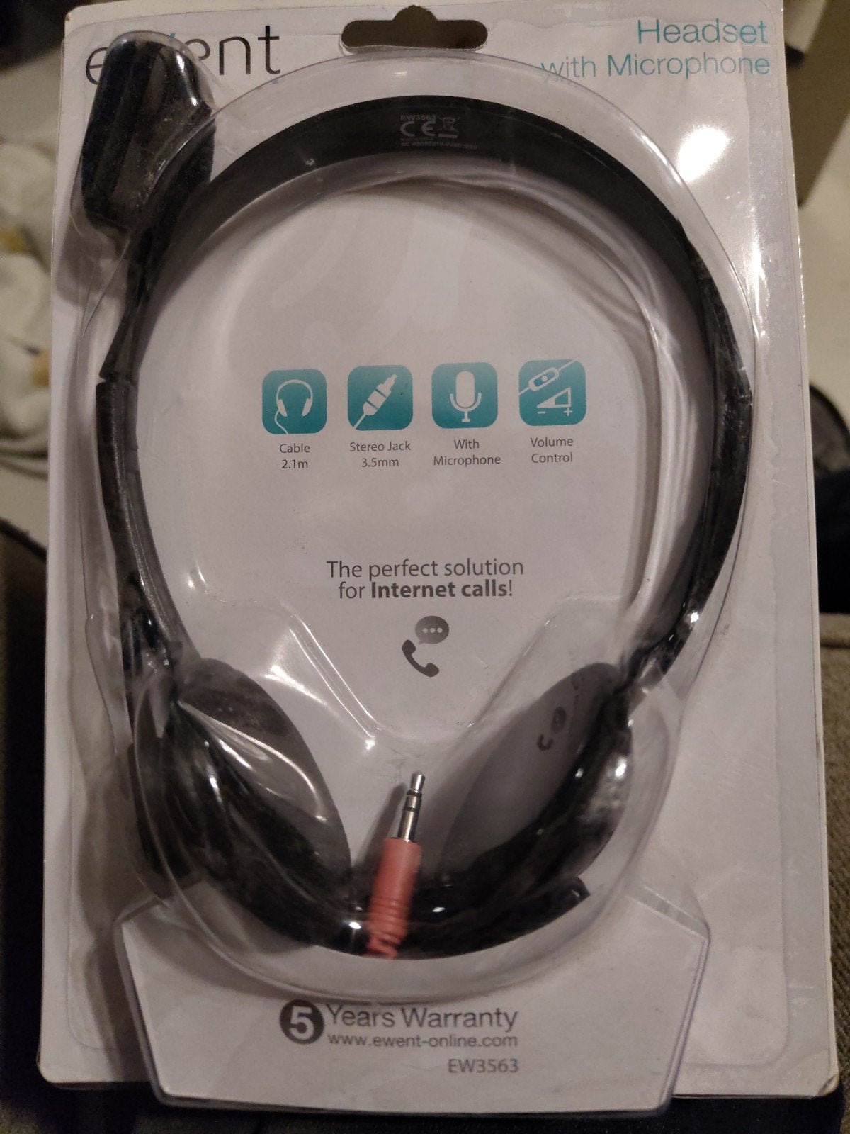 Ewent Headset met Microfoon - ew3563, Nieuw, On-ear, Ophalen of Verzenden, Ewent