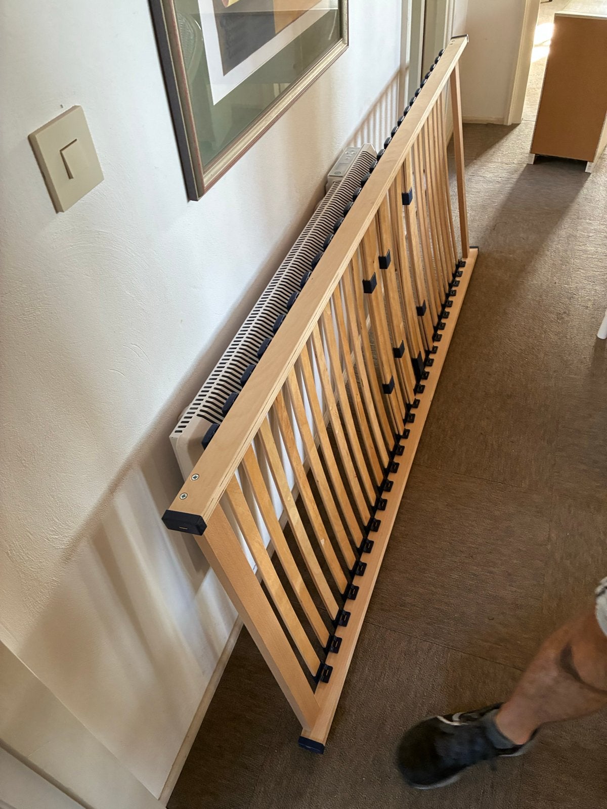 Tweepersoons bedframe met lattenbodems, Ophalen, Gebruikt, Wit, Tweepersoons