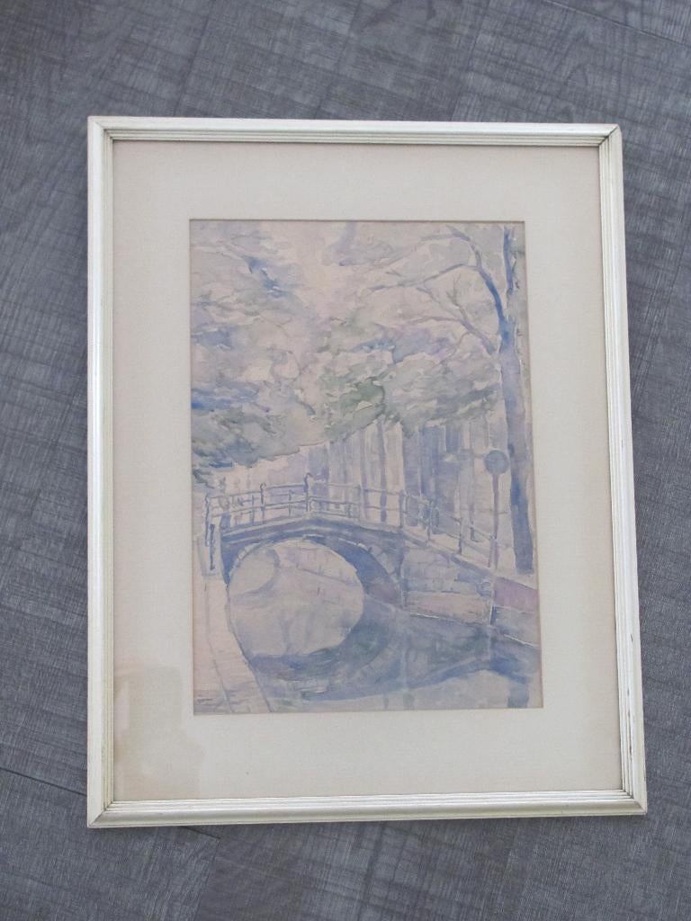 Delft - aquarel, Ophalen of Verzenden