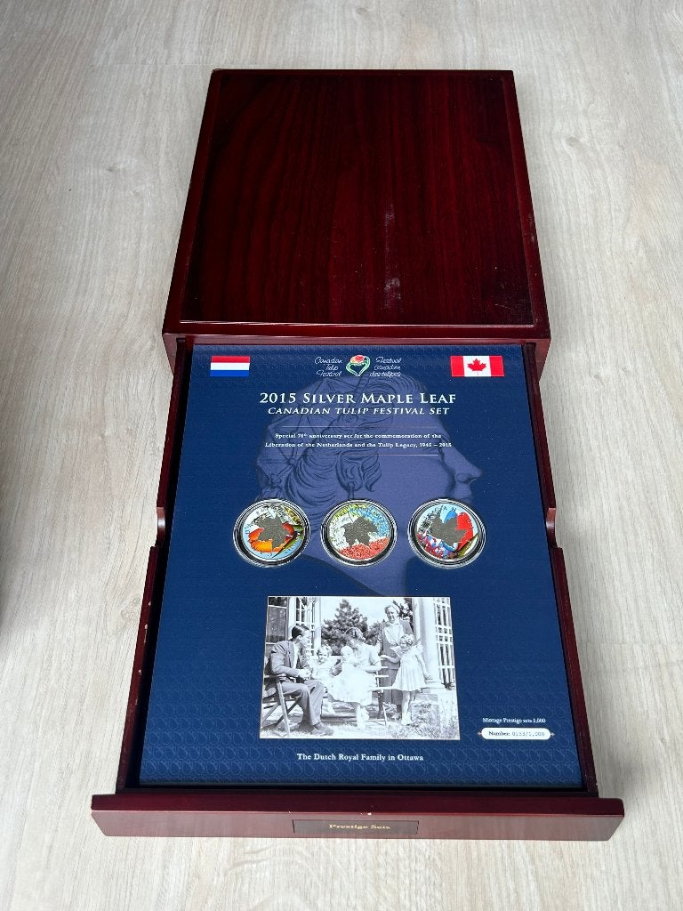 0153/1000 3x 1 ounce Silver Maple Leaf Prestige set, Ophalen of Verzenden, Noord-Amerika