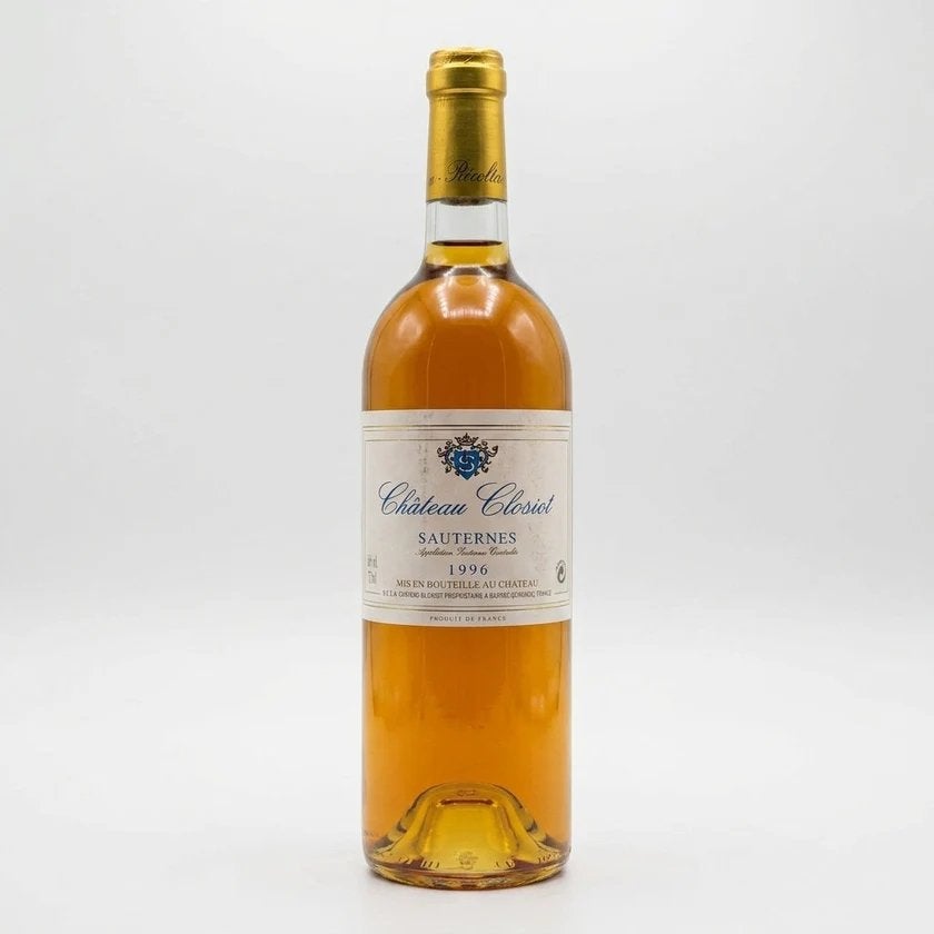 Château Closiot Sauternes 1996 - Zoet Franse Witte Wijn, Verzamelen, Wijnen, Verzenden, Zo goed als nieuw, Frankrijk, Witte wijn