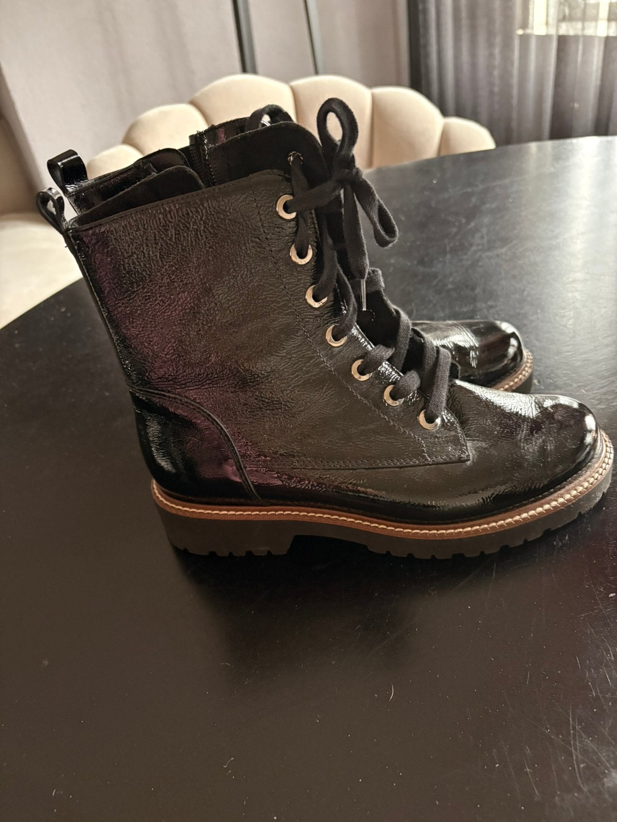 Semler mooie zwarte lak leren veterboots mt 41 H NIEUW, Zwart, Lage of Enkellaarzen, Nieuw, Ophalen of Verzenden