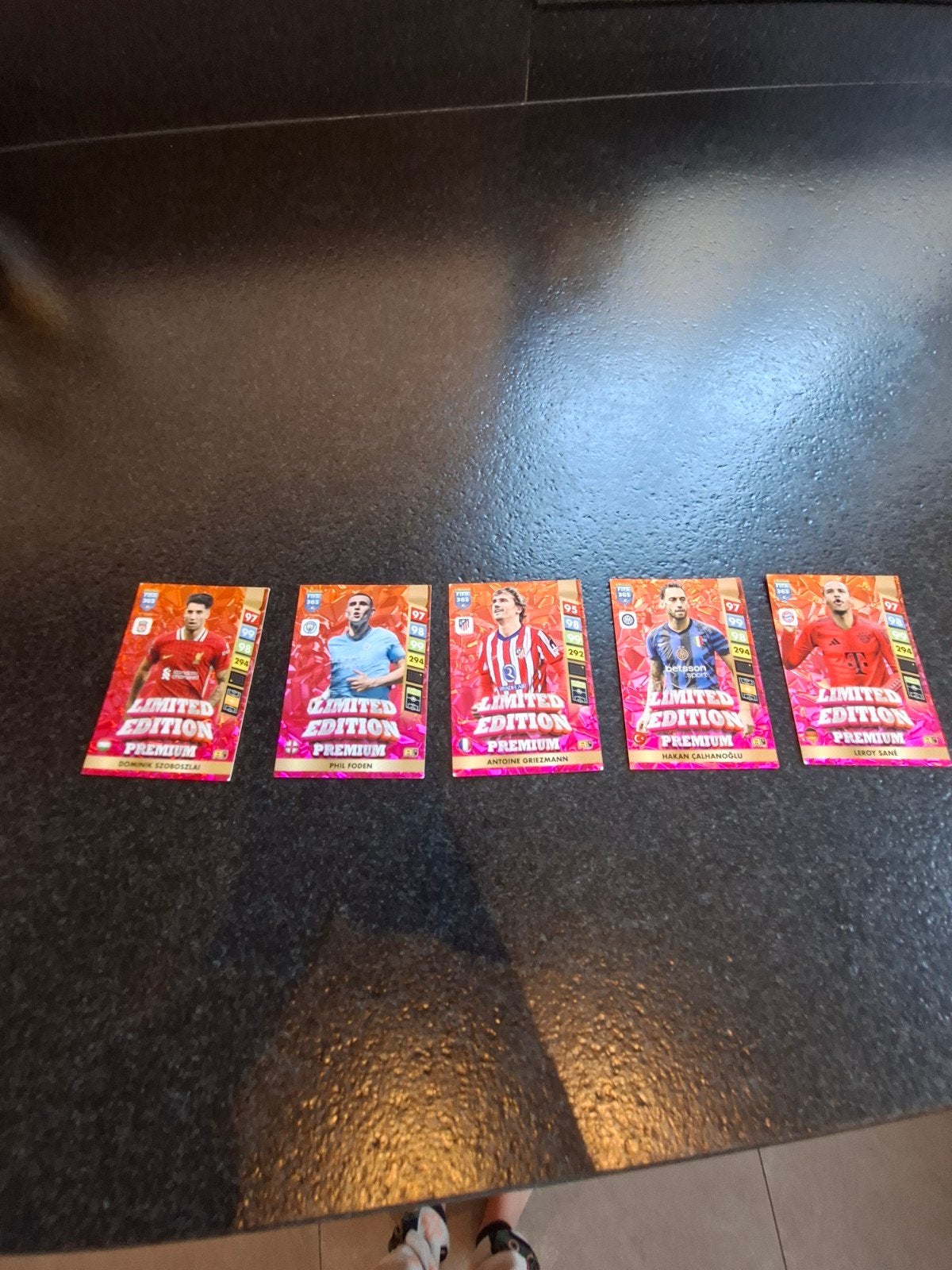 Voetbalkaart: Szoboszlai, Foden, Griezmann, Calhanoglu, sané, Ophalen of Verzenden, Gebruikt, Buitenlandse clubs, Spelerskaart