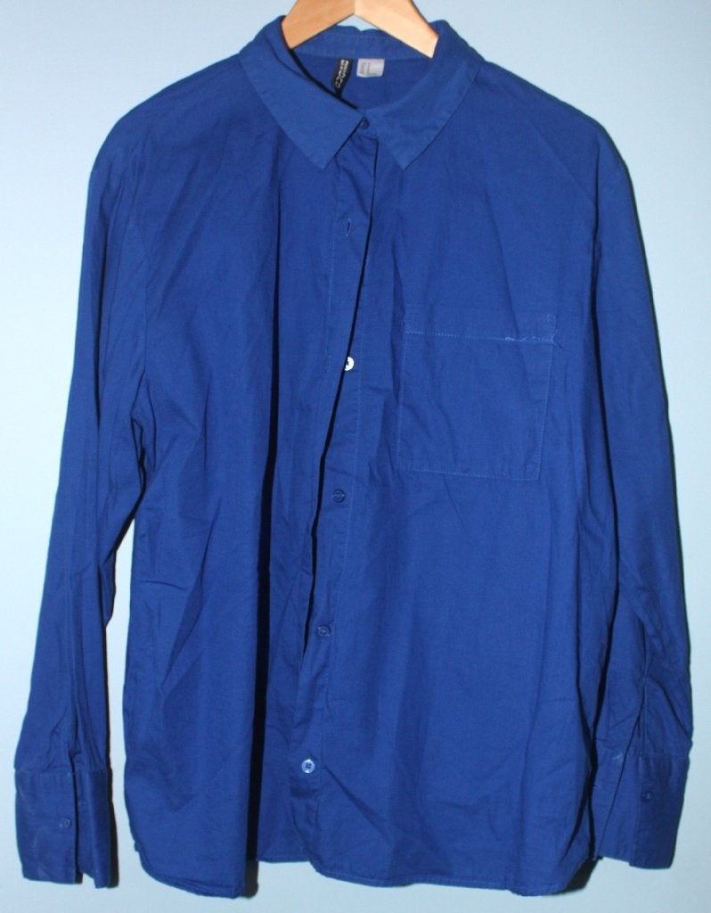 Nieuwe kobalt blauwe katoenen blouse H&M mt M, Maat 38/40 (M), H&M, Blauw, Nieuw