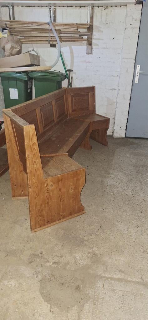 Houten Oostenrijkse Eetkamerbank - Rustiek Design opknapper, Antiek en Kunst, Antiek | Meubels | Stoelen en Banken, Ophalen