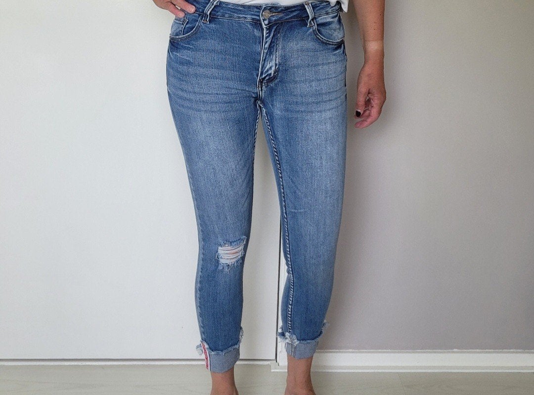 Erg mooie jeans XS met stretch/rek denim spijkerbroek, Verzenden, Zo goed als nieuw, Blauw, W27 (confectie 34) of kleiner