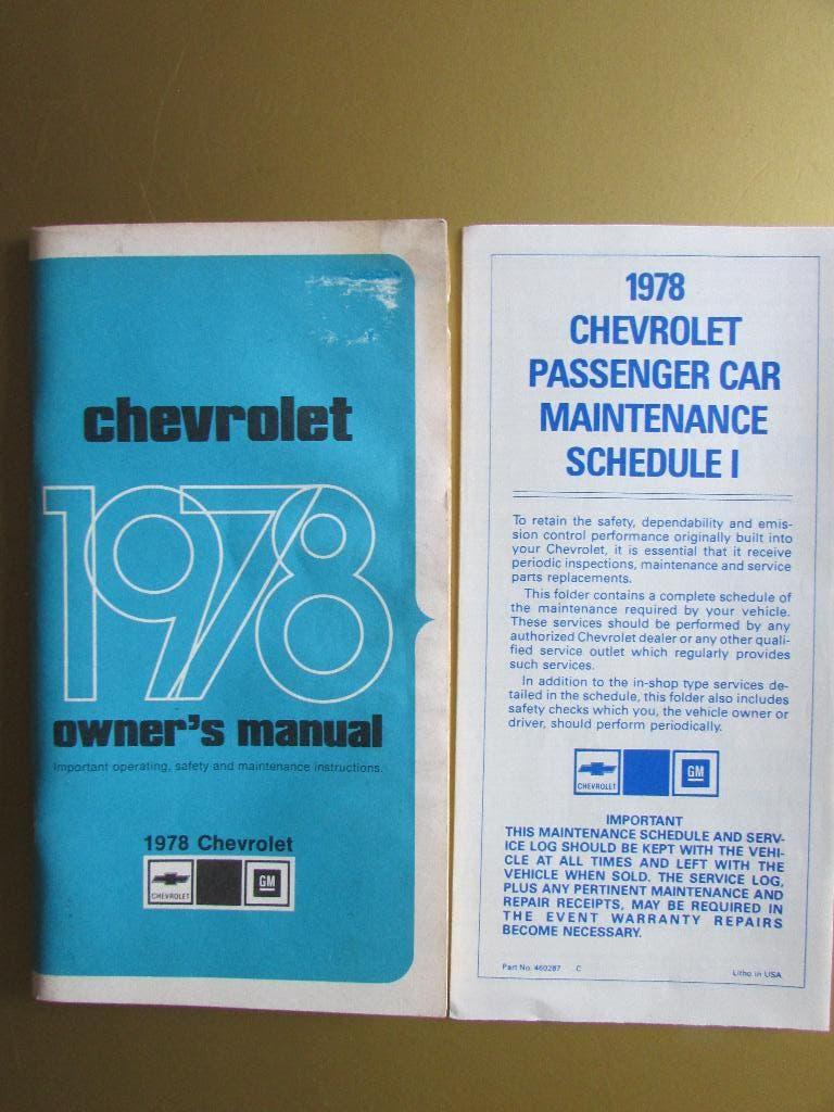1978 Chevrolet full-size owner's manual, Engels, Ophalen of Verzenden