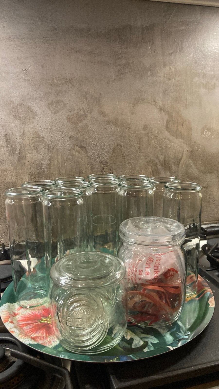 11 stuks glazen weckpotten, Huis en Inrichting, Ophalen, Glas, Nieuw, Voorraadpot