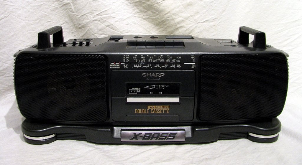 bijzonder! Sharp wq-t360h dubbelcassette boombox, Ophalen, Gebruikt, Transistorradio
