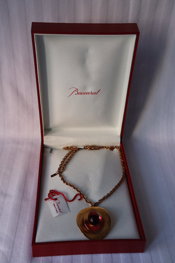 Vintage Baccarat " Mystere" vermeille ketting, Met hanger, Ophalen of Verzenden, Zo goed als nieuw, Goud